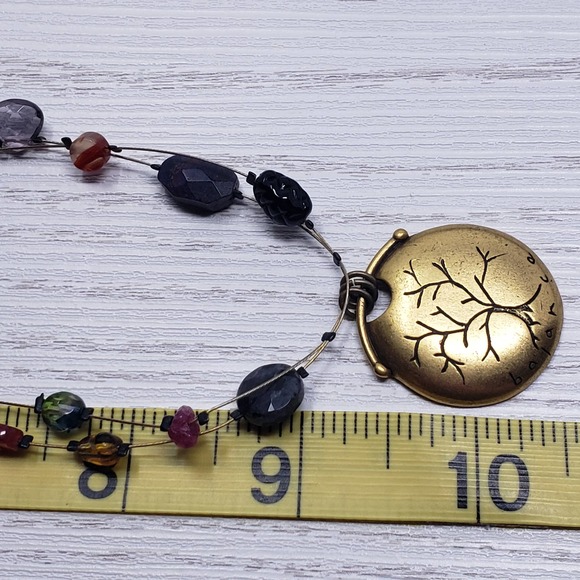 Chicos Balance Tree Pendant Necklace Beaded Wire - Picture 6 of 6
